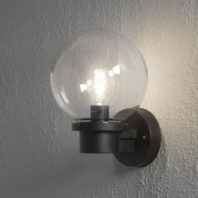 Konstsmide Nemi Up - wandverlichting met schemerschakelaar - 27 x 29 x 20 cm - IP44 - zwart