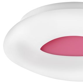Nova Luce Cia - plafondverlichting - Ø 45 x 9,5 cm - 38W dimbare LED incl. - roze