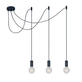 Lichtkoning E27 Pendant Tubes - hanglamp - Ø 4,2 x 209,5 cm - zwart
