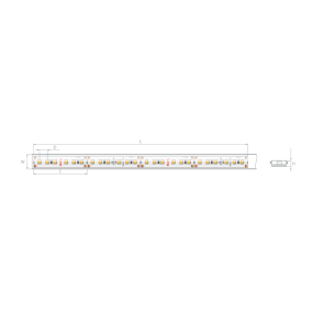 KLUS LED strip - 1 cm breed, 500cm lengte - 24Vdc - dimbaar - 9,6W LED per meter -  IP65 - 2700K