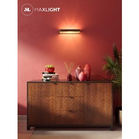 Maxlight Zafira - wandverlichting - 25 x 10 x 6,6 cm - 12 x 0,5W LED incl. - zwart