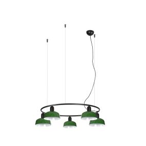 Faro Tatawin S - hanglamp - Ø 90 x 100 x 210 cm - satijnzwart en glansgroen