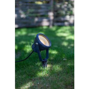 Lutec Mini Leto - Grondspot op spiek - slimme verlichting -  Lutec Connect - 11,8 x 13,4 x 33,2 cm - 8W LED incl. - IP65 - donkergrijs