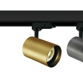 ONE Light Dark Light GU10 Track Spots - rail spot - 3-fase railsysteem - Ø 6,8 x 10 cm - geborsteld messing