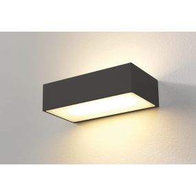 Artdelight Eindhoven150 - buiten wandverlichting - 18,2 x 10 x 5 cm - 2 x 8W dimbare LED incl. - IP54 - zwart