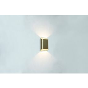 Artdelight Diaz Small - wandverlichting - 4 x 10 x 15 cm - 2 x 3W LED incl. - IP54 - geborsteld goud