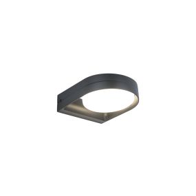 Lutec Fele - buiten wandverlichting - 5 x 16 x 20 cm - 13,5W LED incl. - IP54 - donkergrijs