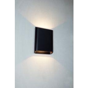 Artdelight Diaz Large - wandverlichting - 4 x 14,5 x 20 cm - 2 x 6W LED incl. - IP65 - zwart