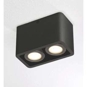 Artdelight Bronx2 - opbouwspot 2L - 13 x 7 x 8,5 cm - zwart