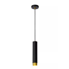 Lucide Floris - hanglamp - Ø 5,9 x 182 cm - zwart en messing