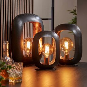 Vico Shape XL - tafellamp - 34 x 11 x 44 cm - zwart nikkel