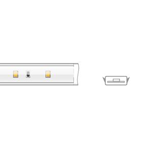 KLUS LED strip - 1cm breed, 500cm lengte - 24Vdc - dimbaar - 4,8W LED per meter - 70 LEDs per meter - IP65