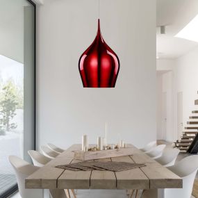 Searchlight Vibrant - hanglamp - Ø 26 x 160 cm - wijnkleur