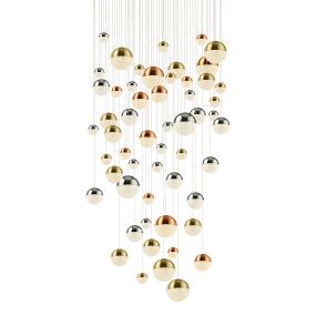 Searchlight Planets - hanglamp - Ø 140 x 323 cm - 55 x 7W dimbare LED incl. - multicolour