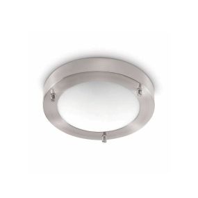 Artdelight Yuca - badkamer plafondverlichting - Ø 18 x 5 cm - 10W LED incl. - IP44 - mat staal