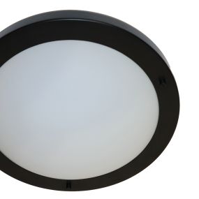 Artdelight Yuca - badkamer plafondverlichting - Ø 30 x 8 cm - 12W LED incl. - IP44 - zwart