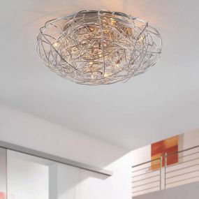 Artdelight Draga - plafondverlichting - Ø 20 cm - 3 x 20W halogeen incl. - mat staal