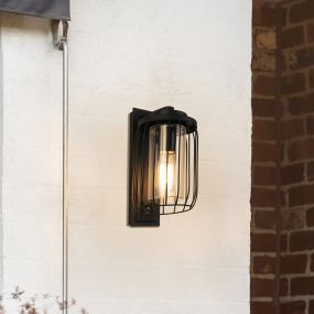 Searchlight Reed - buiten wandlamp met PIR-sensor - 26 x 39 cm - IP44 - zwart