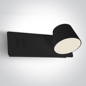 ONE Light Reading Spots - wandverlichting met schakelaar - 22 x 12 x 8 cm - 6W + 4W LED incl. - zwart