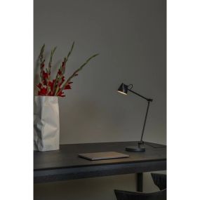 Lucide Milne - leeslamp met touch dimmer - 38 x 16 x 42 cm - 8W dimbare LED incl. - zwart