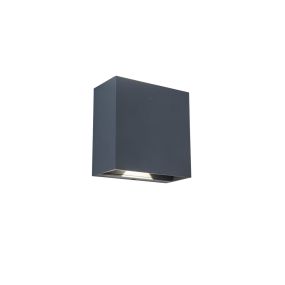 Lutec Gemini Beams - 11 x 11 x 5,4 cm - 10W incl. - IP54 - donkergrijs - wit