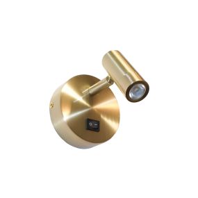 Artdelight Simply - wandverlichting met schakelaar - Ø 10 cm - 3W LED incl. - mat goud