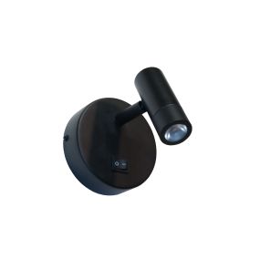 Artdelight Simply - wandverlichting met schakelaar - Ø 10 cm - 3W LED incl. - zwart