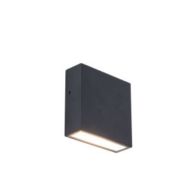Lutec Gemini XF - wandverlichting - 11 x 3,8 x 11 - 9,5W LED incl. - zwart - warm wit