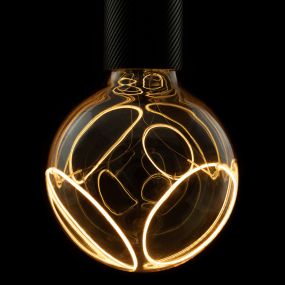 Segula LED lamp - Illusion Globe Two Crescent Cat & Eye - Ø 12,5 x 18 cm - E27 - 8W dimbaar - 1900K - gerookt