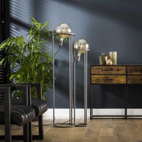 Vico Match - staanlamp - 43 x 30 x 120 cm - oud zilver