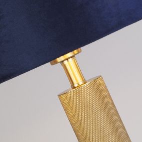 Searchlight London - tafellamp - Ø 40 x 63 cm - marineblauw en goud