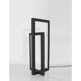 Nova Luce Zesiro - tafellamp - 17 x 17 x 42 cm - 12W dimbare LED incl. - zwart
