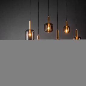 Lucide Joanet - Hanglamp 6L - 130 x 30 x 190 cm - Fumé