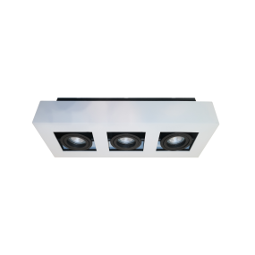 Artdelight Bosco - opbouwspot 3L - 36 x 14 x 8,6 cm - wit en zwart