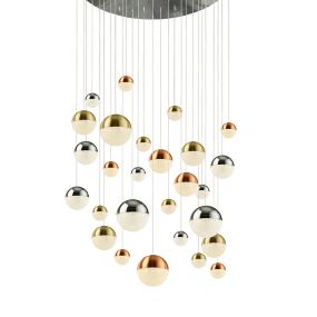 Searchlight Planets - hanglamp - Ø 97 x 300 cm - 27 x 7W dimbare LED incl. - multicolour