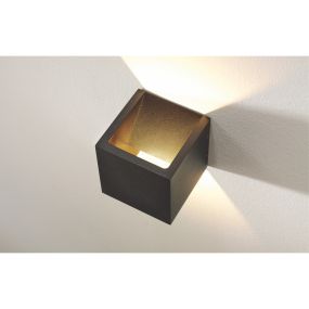 Artdelight Cube - buiten wandverlichting - 10 x 10 x 10 cm - 6W dimbare LED incl. - IP54 - zwart