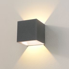 Artdelight Cube - buiten wandverlichting - 10 x 10 x 10 cm - 6W dimbare LED incl. - IP54 - grafiet