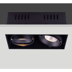 Artdelight Trofa - inbouwspot 2L - 195 x 95 mm, 197 x 97 mm inbouwmaat - zwart