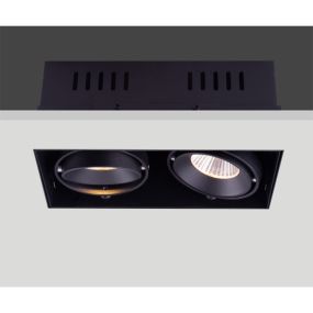 Artdelight Trofa - inbouwspot 2L - 195 x 95 mm, 197 x 97 mm inbouwmaat - zwart