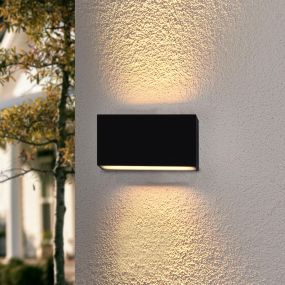 Artdelight Box - buiten wandverlichting - 17 x 9 x 4 cm - 2 x 6,5W dimbare LED incl. - IP54 - zwart