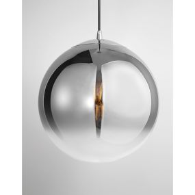 Nova Luce Ficato - hanglamp - Ø 30 x 120 cm - rokerig en chroom