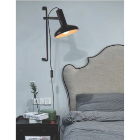 Artdelight Vectro - wandverlichting met schakelaar - 21 x 30 x 52 cm - zwart
