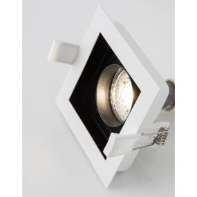 Nova Luce Cedi - inbouwspot - 100 x 100 mm, 95 x 95 mm inbouwmaat - wit en zandzwart