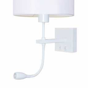 Artdelight Quad - wandverlichting met dubbele schakelaar - 18 x 11 x 11 cm - 3W LED incl. - wit