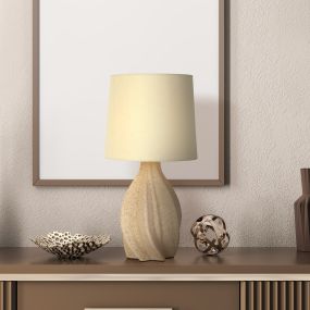 Searchlight Twist - tafellamp - Ø 23 x 46 cm - beige