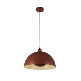 Searchlight Mars - hanglamp - Ø 40 x 150 cm - gebrand oranje en crème