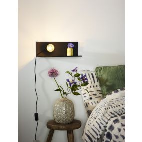 Lucide Sebo - wandlamp met schakelaar - 37 x 13 x 13 cm - zwart