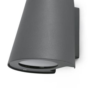 Faro Tinia - wandverlichting - 12,5 x 13,5 x 18 cm - IP44 - donkergrijs