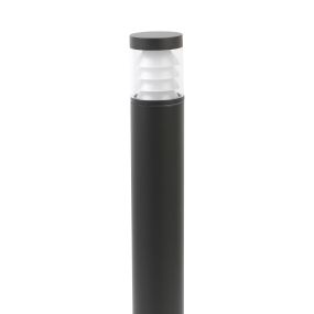 Faro Plim - tuinpaal - Ø 9 x 65 cm - 10W LED incl. - IP65 – donkergrijs met transparant glas