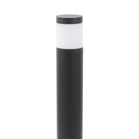 Faro Plim - tuinpaal - Ø 9 x 65 cm - 10W LED incl. - IP65 – donkergrijs met melkglas